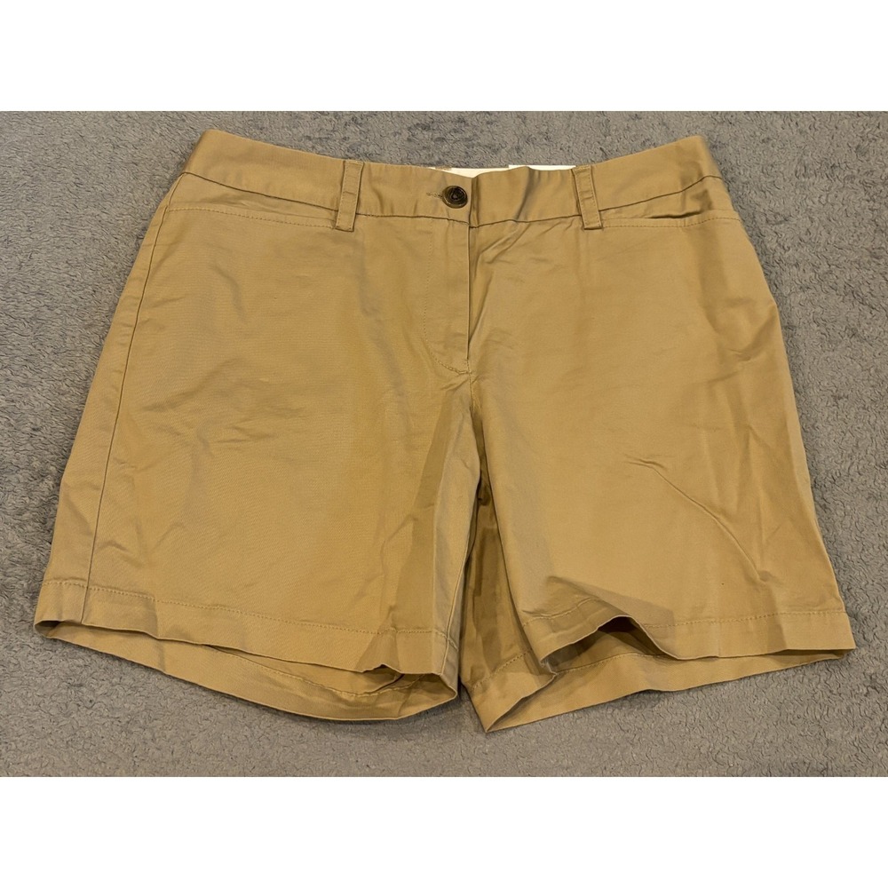 NWT Lands' End Shorts Women's 10 Khaki Chino Tan Fit 2 Stretch Cotton Preppy
